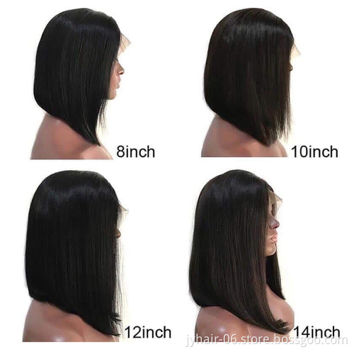 Wholesale Straight Bob Wigs Brazilian Virgin Human Hair Lace Front Wigs Human Hair Front Lace Part 150% Density For Black Women